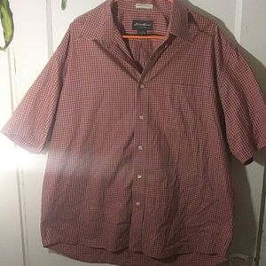 Eddie Bauer Plaid Button Down Short SLeeve XL